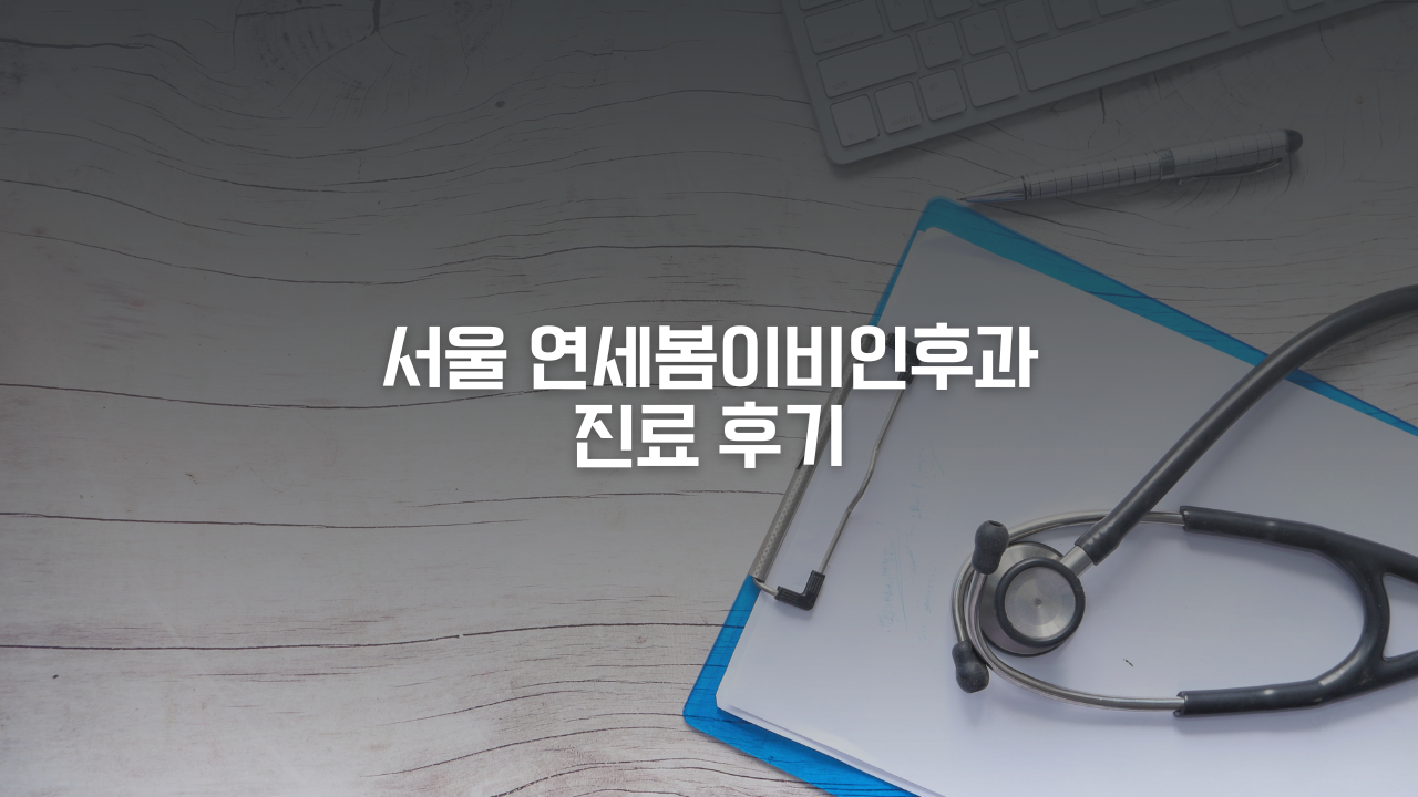 서울 연세봄이비인후과 진료 후기